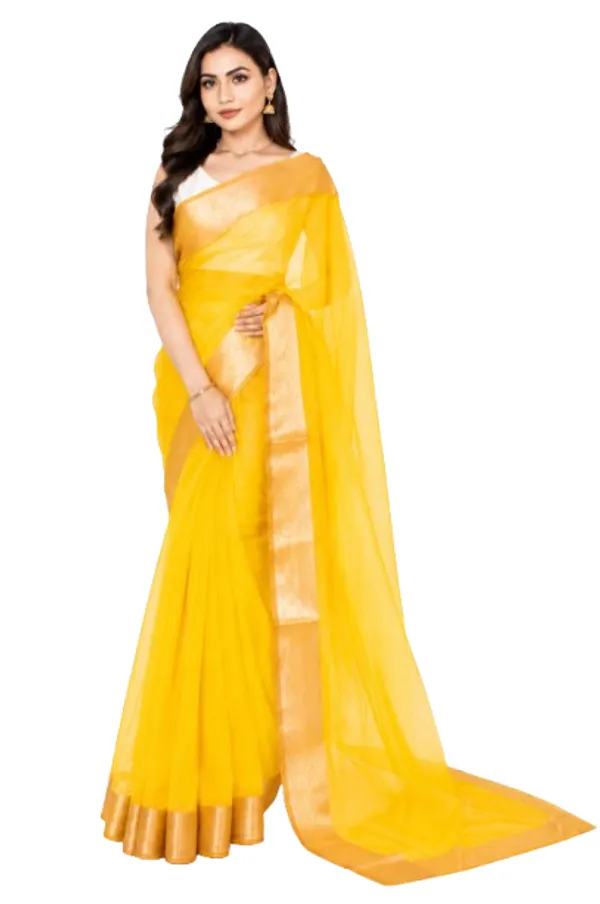 Yellow_Chiffon_Zari_Border_Saree_for_Women