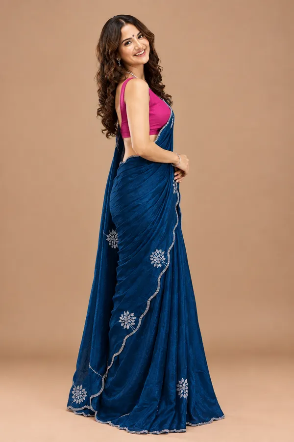Teal_Colour_Crepe_Saree_With_sirosky_work