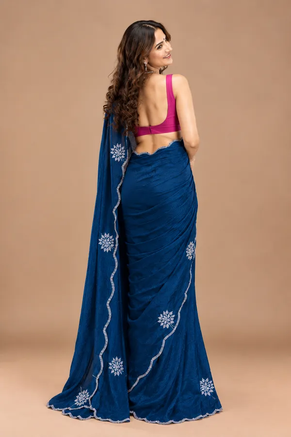 Teal_Colour_Crepe_Saree_With_sirosky_work
