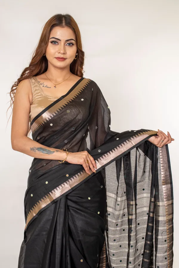 Black_Sheer_Striped_Saree_For_Women