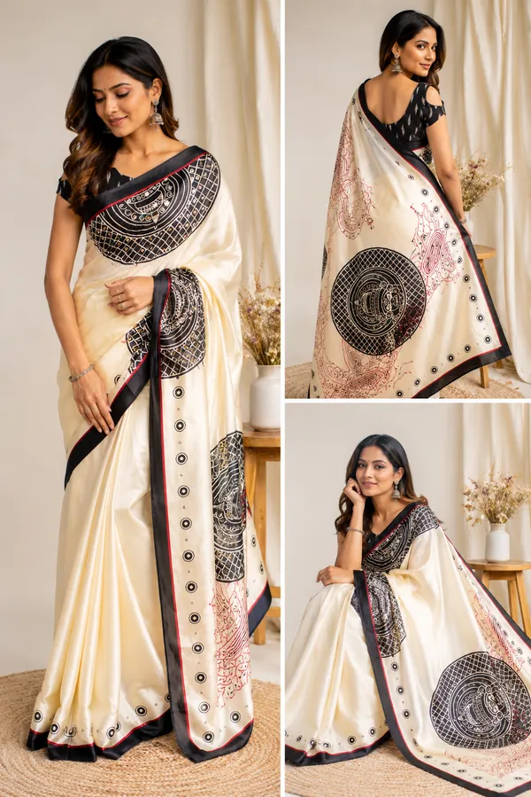 Off_White_Printed_Saree_With_Blouse_For_Women