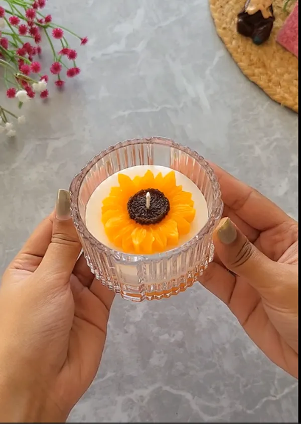 Glass_Floral_Sunflower_Decorative_Candle