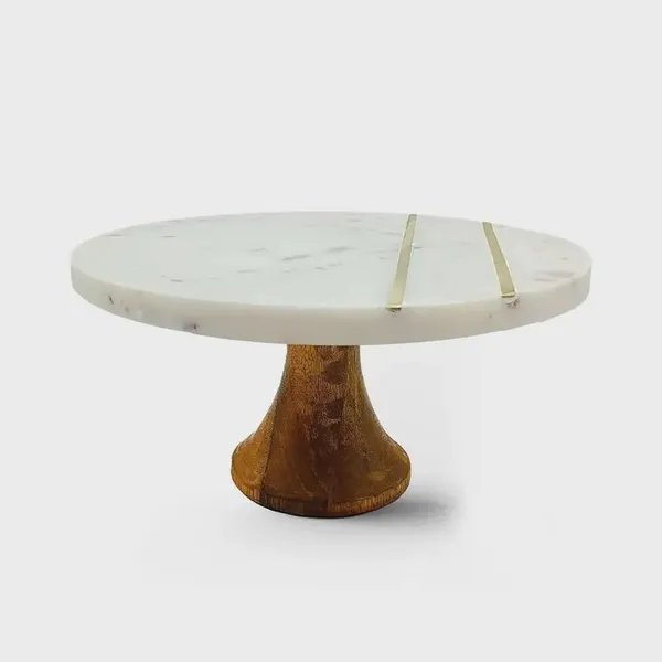 Marble_Look_Modern_Cake_Stand_With_Wood_Pedestal