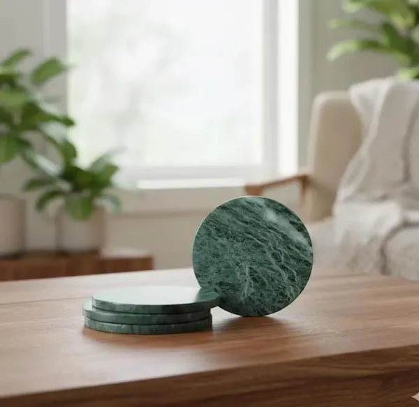 Green_Marble_Textured_Round_Coaster_Set