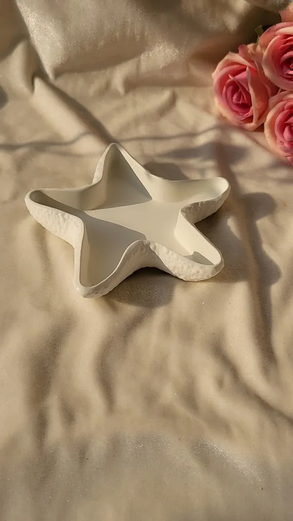 White_Starfish_Shaped_Decorative_Tray