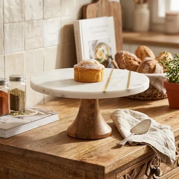 Marble_Look_Modern_Cake_Stand_With_Wood_Pedestal
