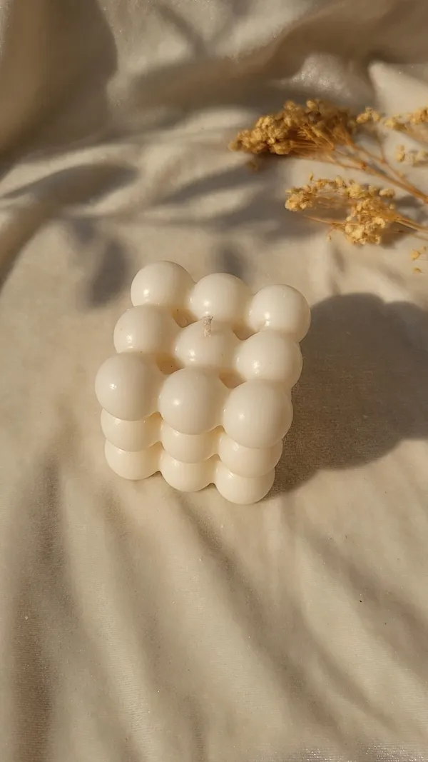 Soy_Wax_Bubble_Cube_Decorative_Candle_with_White_Tray
