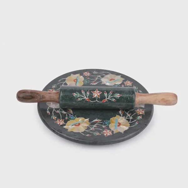 Marble_Traditional_Floral_Chakla_Belan_Set