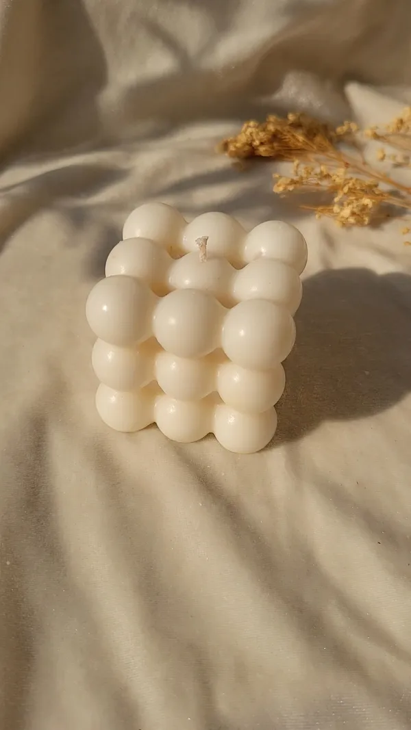 Soy_Wax_Bubble_Cube_Decorative_Candle_with_White_Tray