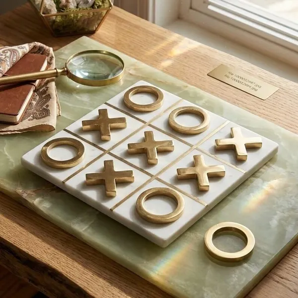 Marble_Tic_Tac_Toe_Game_Set_|_Handmade_Marble_&_Brass_Decor