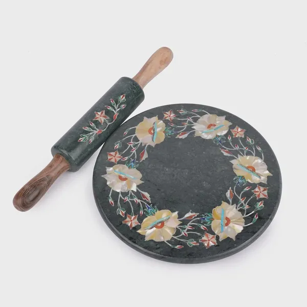 Marble_Traditional_Floral_Chakla_Belan_Set