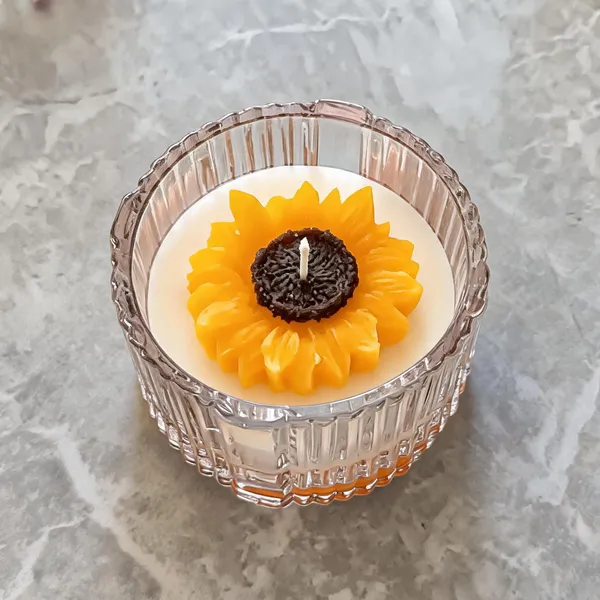 Soy_Wax_Floral_Sunflower_Glass_Jar_Candle