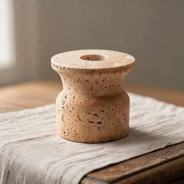 Travertine_Stone_Minimalist_Round_Candle_Holder