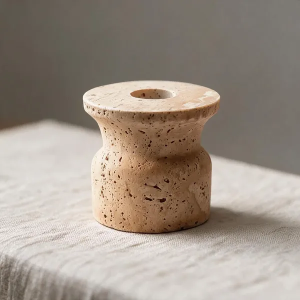 Travertine_Stone_Minimalist_Round_Candle_Holder