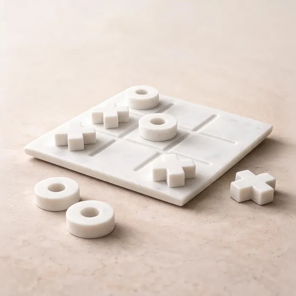 White_Marble_Tic_Tac_Toe_Board_Game_Set