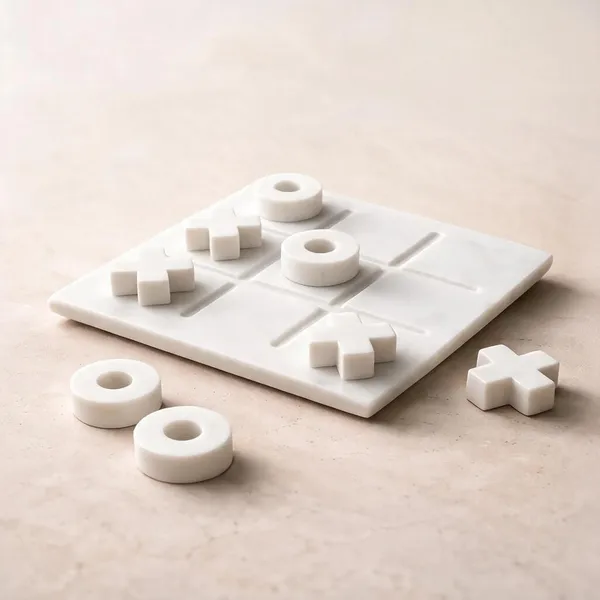 White_Marble_Tic_Tac_Toe_Board_Game_Set