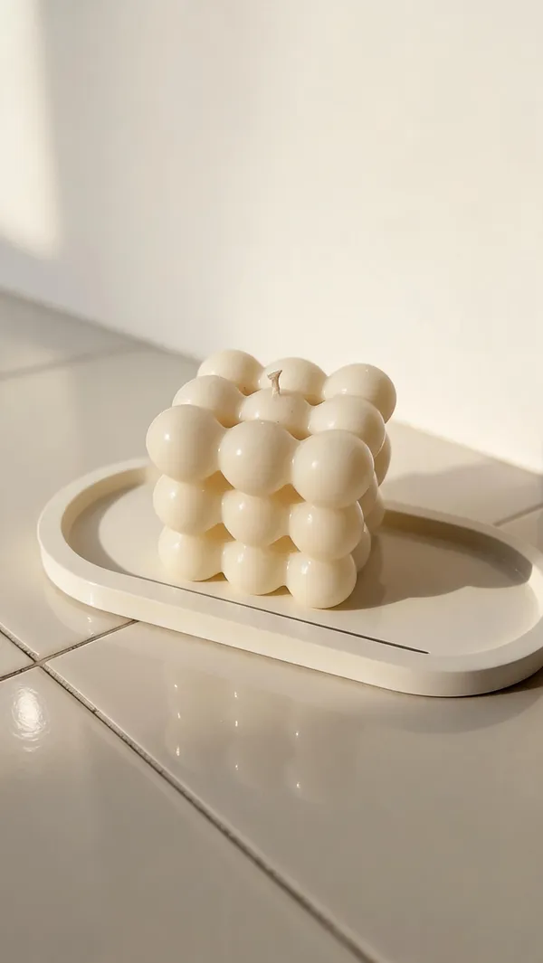 Soy_Wax_Bubble_Cube_Decorative_Candle_With_Tray_Set_Of_2
