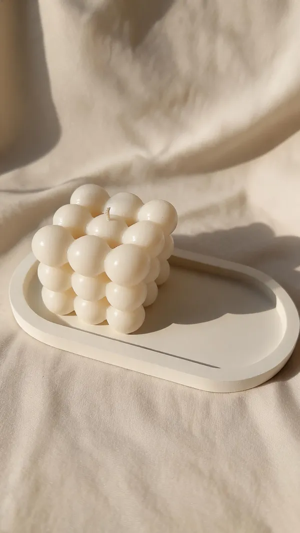 Soy_Wax_Bubble_Cube_Decorative_Candle_With_Tray_Set_Of_2