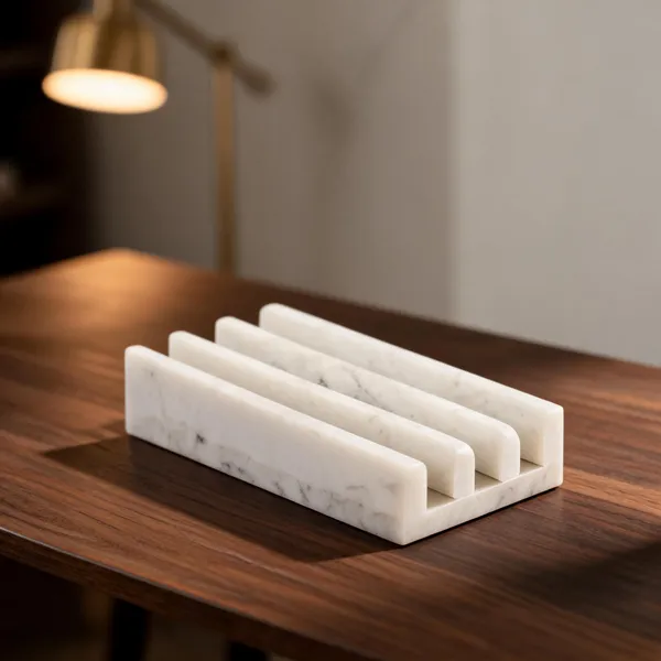 White_Marble_Multi_Slot_Rectangular_Desk_Organizer