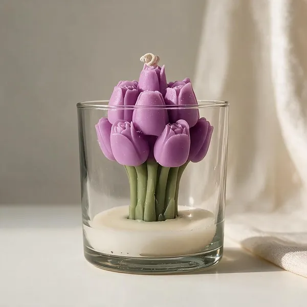 Soy_Wax_Purple_Tulip_Floral_Glass_Holder_Candle_Set_Of_2