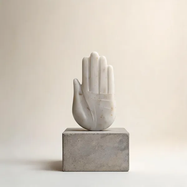 White_Marble_Sculptural_Hand_Display_Figurine
