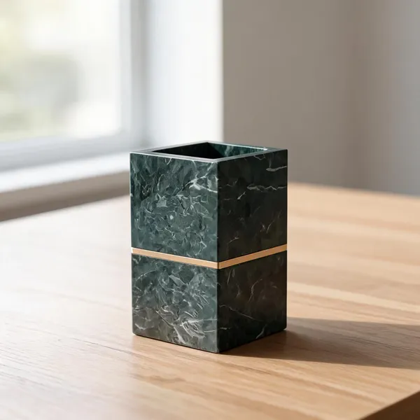 Green_Marble_Gold_Accent_Desk_Pen_Holder