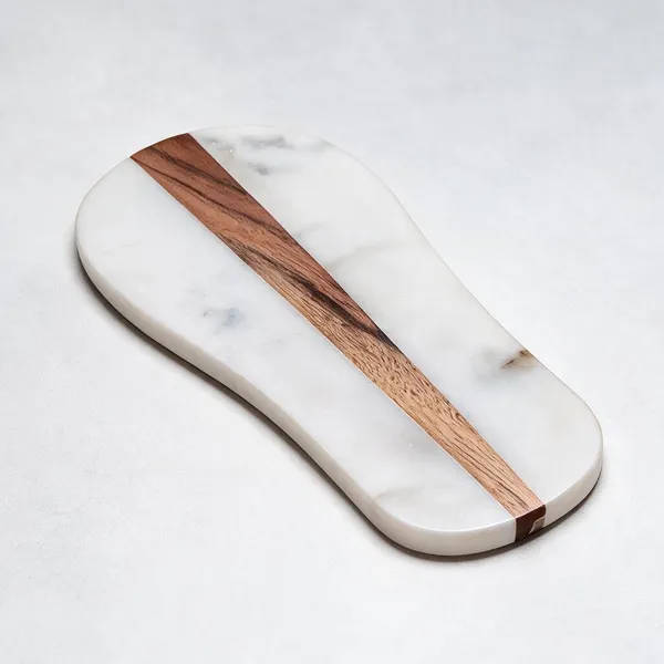 White_Marble_Wood_Inlay_Spoon_Rester_Serving_Board