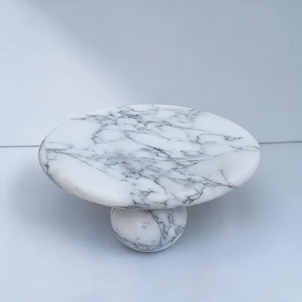 White_Marble_Modern_Round_Pedestal_Tray
