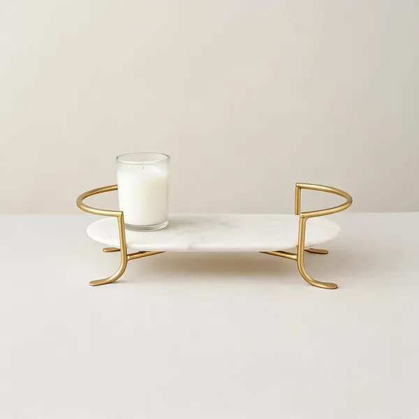 White_Marble_Gold_Brass_Oval_Decorative_Tray