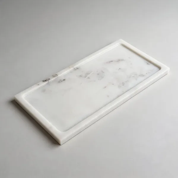White_Marble_Solid_Rectangular_Decorative_Tray