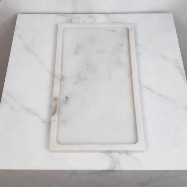 White_Marble_Solid_Rectangular_Decorative_Tray