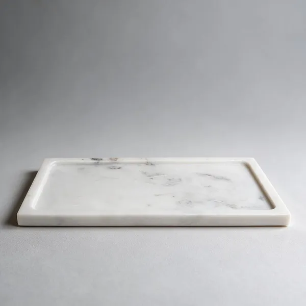 White_Marble_Solid_Rectangular_Decorative_Tray