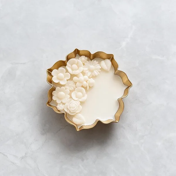 White_Small_Flower_Urli_Candle__Pack_Of_2