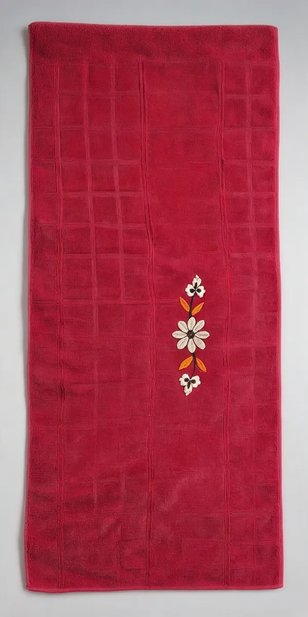 Red_Embroidered_Floral_Towel_Size_150_Cm_X_75_Cm