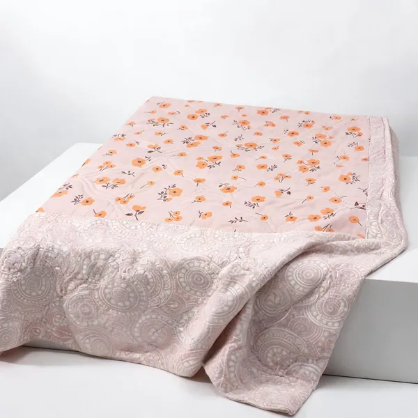 Peach_Floral_Print_Reversible_Comforter