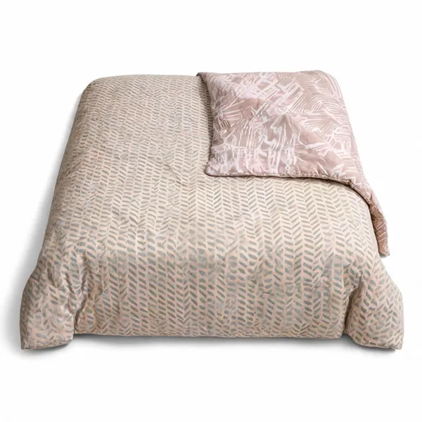 Beige_Abstract_Leaf_Print_Reversible_Comforter