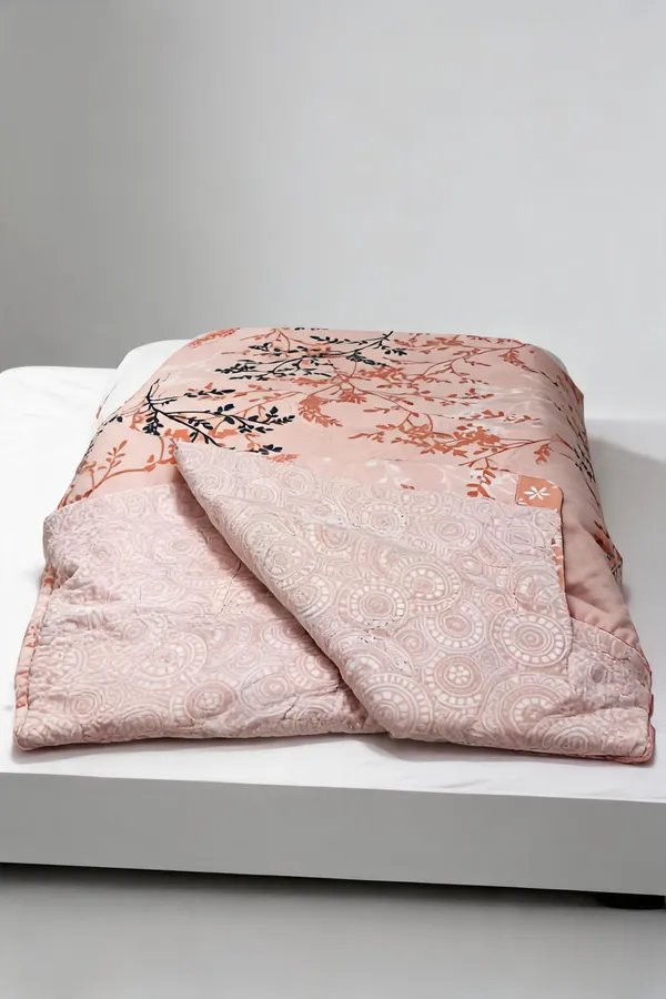 Peach_Printed_Reversible_Comforter