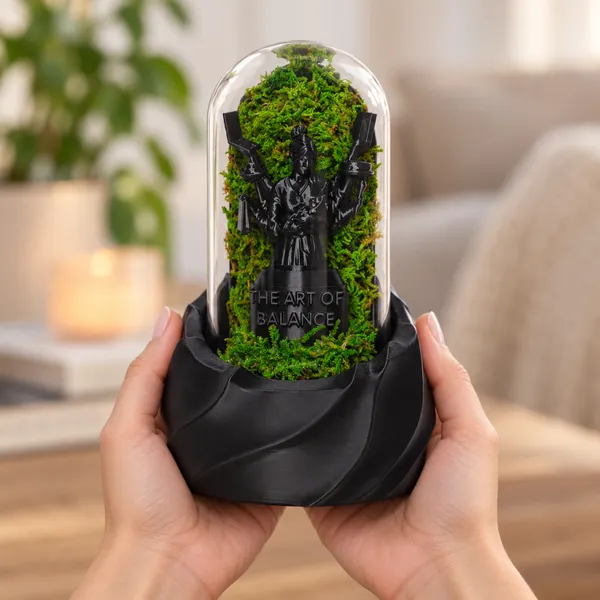 Polymer_Glass_Spiritual_Moss_Multi-Armed_Goddess_Black_For_Glass_Dome_Decor