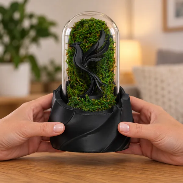 Polymer_Glass_Dome_Black_Phoenix_Preserved_Moss_Decor