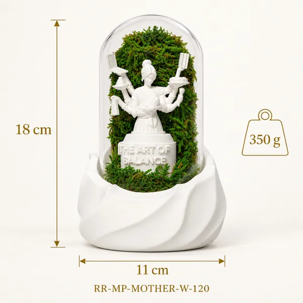 Polymer_Glass_Dome_White_Mother_Figurine_Preserved_Moss_Decor
