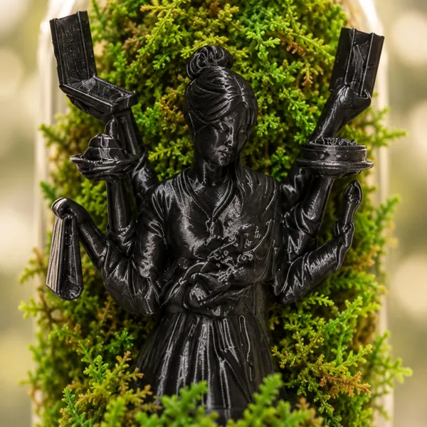 Polymer_Glass_Spiritual_Moss_Multi-Armed_Goddess_Black_For_Glass_Dome_Decor