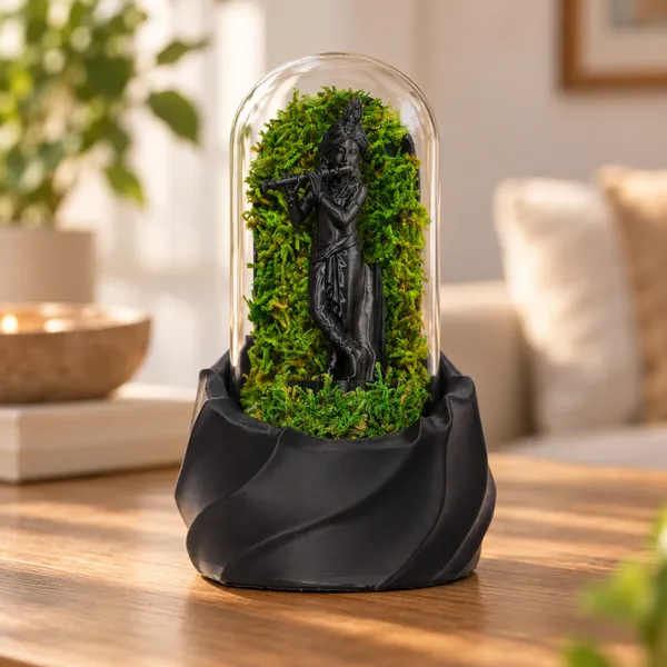 Polymer_Glass_Spiritual_Moss_Krishna_Flute_Player_Black_For_Glass_Dome_Decor