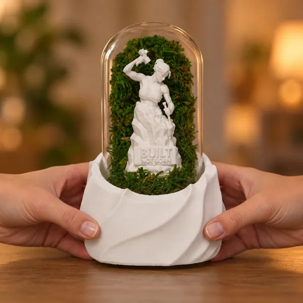 Polymer_Glass_Dome_White_Self_Made_Woman_Preserved_Moss_Decor