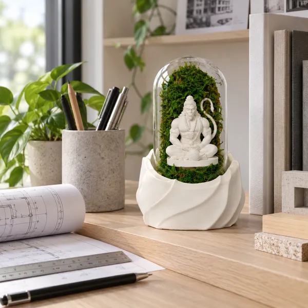 Polymer_Glass_Spiritual_Moss_Lord_Hanuman_White_For_Glass_Dome_Decor