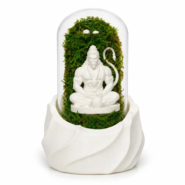 Polymer_Glass_Spiritual_Moss_Lord_Hanuman_White_For_Glass_Dome_Decor