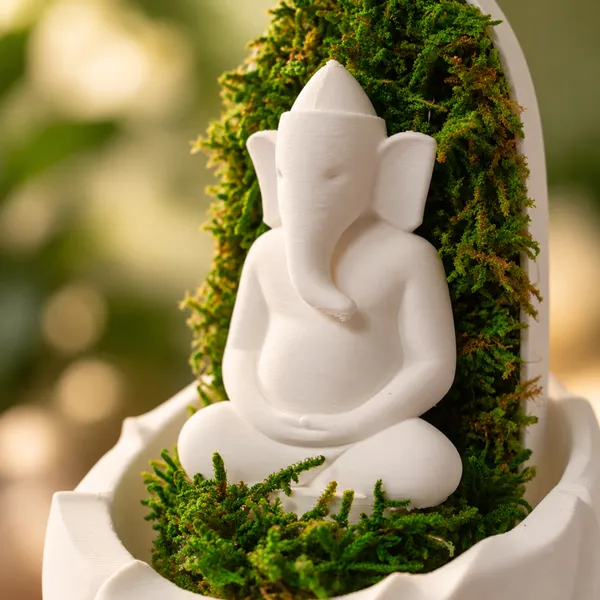 Polymer_Glass_Spiritual_Moss_Ganesha_White_For_Glass_Dome_Decor