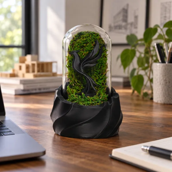 Polymer_Glass_Dome_Black_Phoenix_Preserved_Moss_Decor