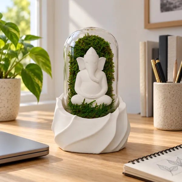 Polymer_Glass_Spiritual_Moss_Ganesha_White_For_Glass_Dome_Decor