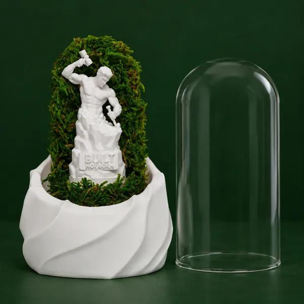 Polymer_Glass_Contemporary_Moss_Warrior_Figurine_White_For_Glass_Dome_Decor