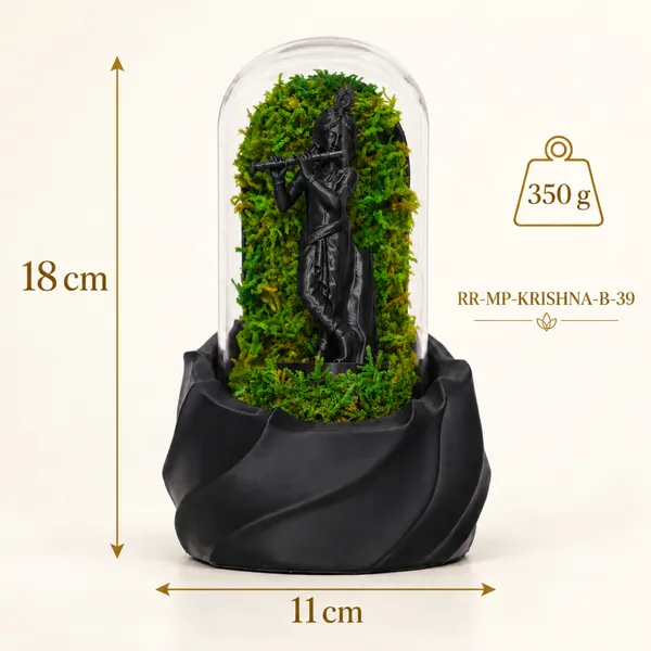 Polymer_Glass_Spiritual_Moss_Krishna_Flute_Player_Black_For_Glass_Dome_Decor